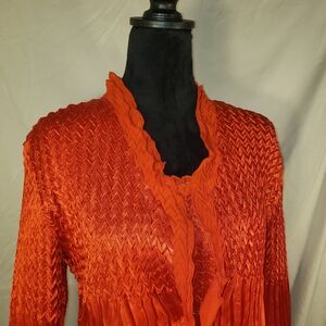 Caelian Textured Orange Shell (S) & Over-Blouse (L)